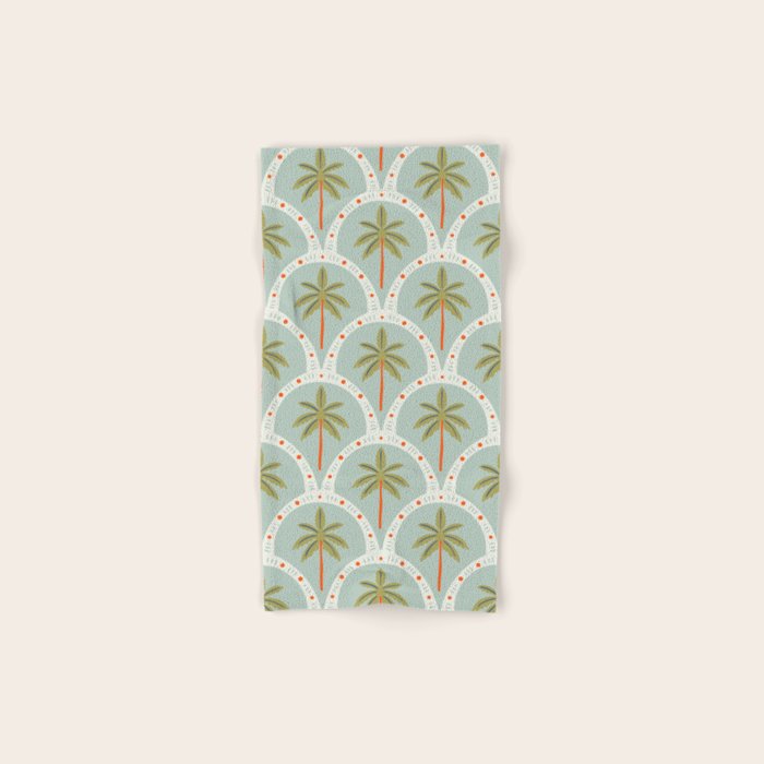 Vintage summer palm tree art pattern Bath Towel Gallery Image 1