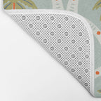 Vintage summer palm tree art pattern Bath Mat Gallery Image 2