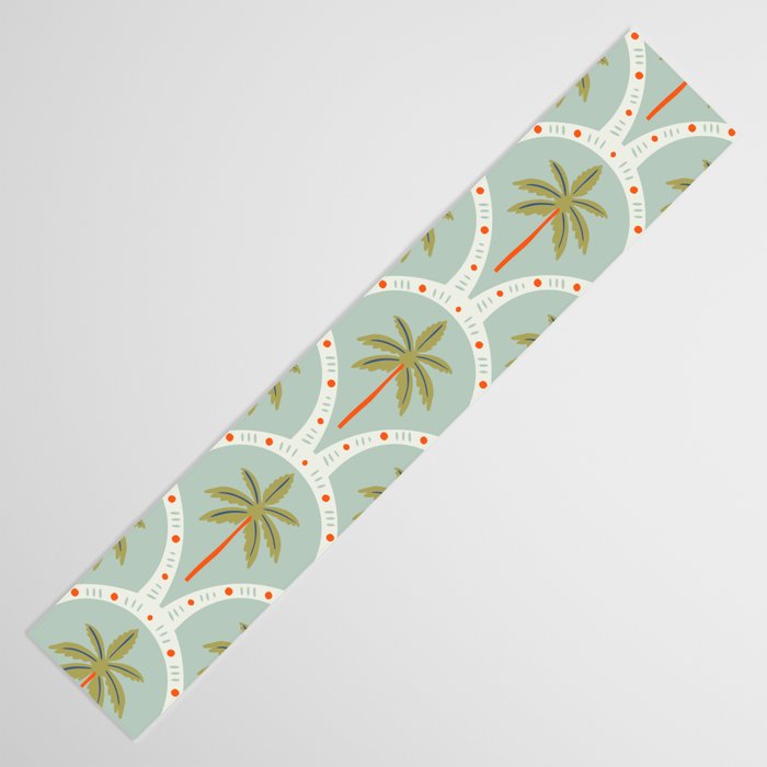 Vintage summer palm tree art pattern Table Runner Gallery Image 3