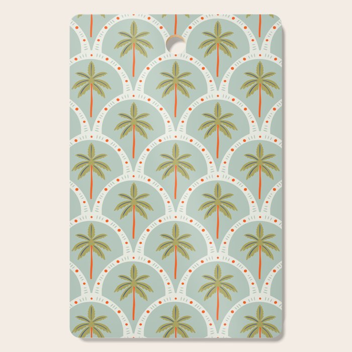 Vintage summer palm tree art pattern Cutting Board Gallery Image 1