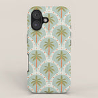 Vintage summer palm tree art pattern iPhone Case Gallery Image 1