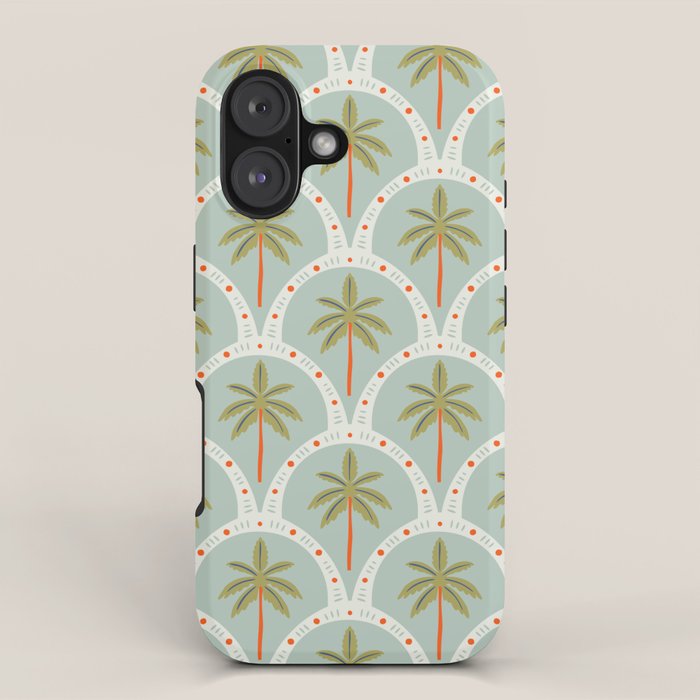 Vintage summer palm tree art pattern iPhone Case Gallery Image 1
