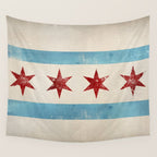 Chicago Flag Wall Tapestry Gallery Image 4