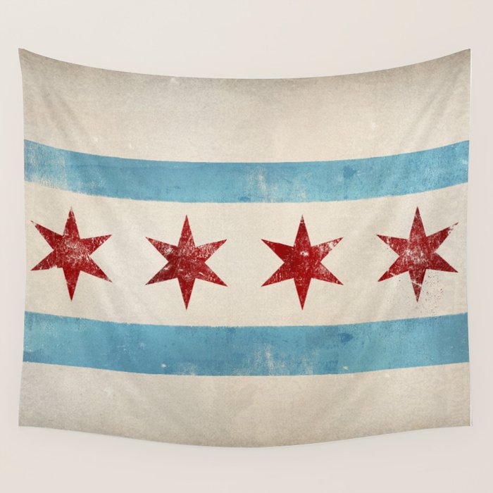 Chicago Flag Wall Tapestry Gallery Image 4