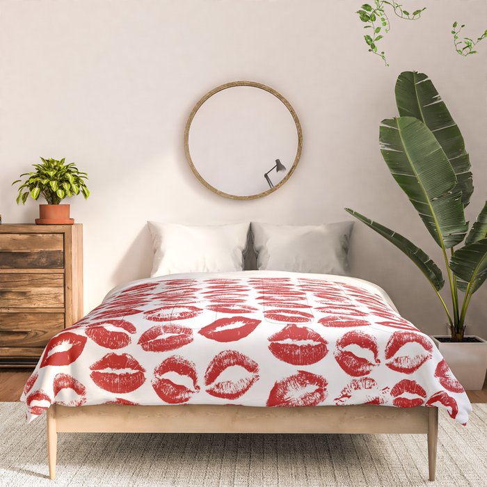 red lipstick kisses Comforter Gallery Image 3