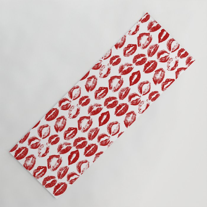 red lipstick kisses Yoga Mat Gallery Image 1