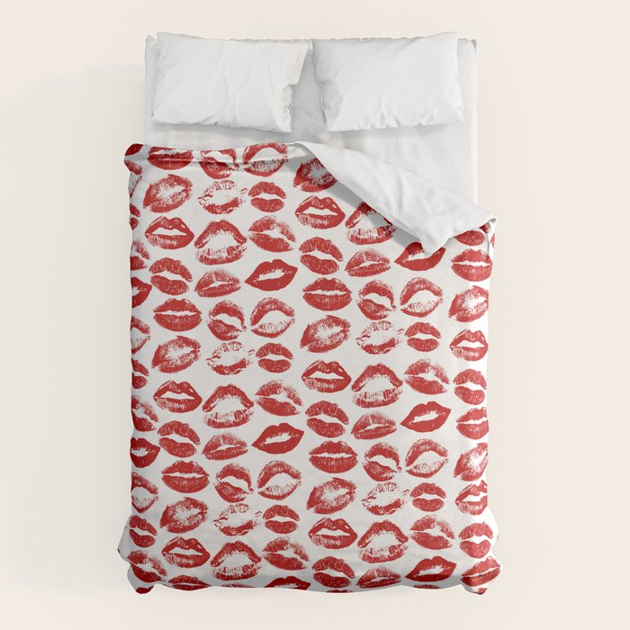 red lipstick kisses Duvet Cover Gallery Image 6