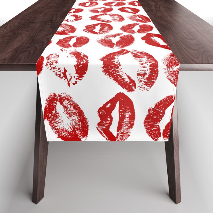 red lipstick kisses Table Runner Gallery Image 1