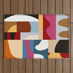Ypres Mosaic Modernist Pattern Print Outdoor Rug Gallery Image 1