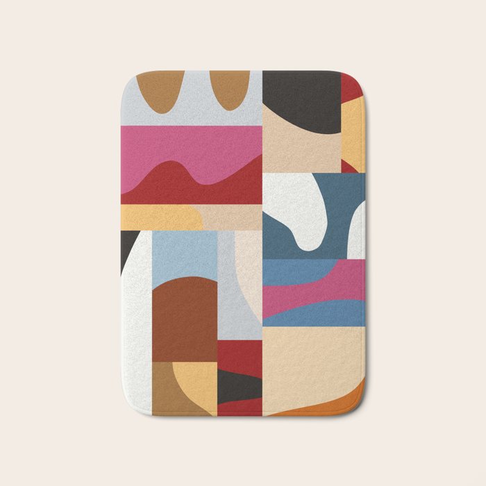 Ypres Mosaic Modernist Pattern Print Bath Mat Gallery Image 1