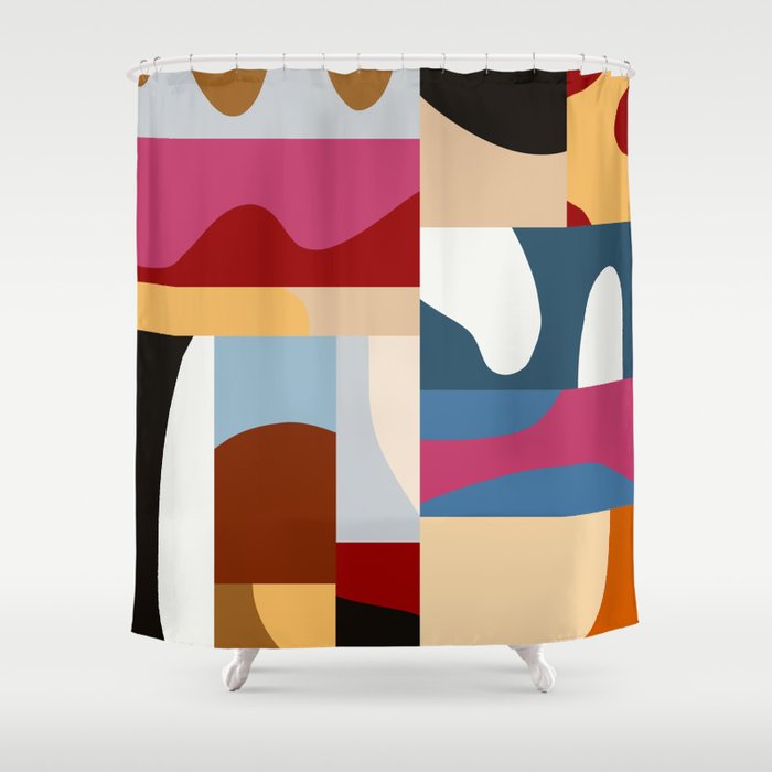 Ypres Mosaic Modernist Pattern Print Shower Curtain Gallery Image 1