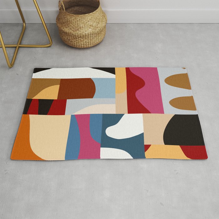 Ypres Mosaic Modernist Pattern Print Rug Gallery Image 1