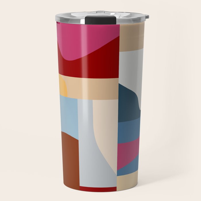 Ypres Mosaic Modernist Pattern Print Travel Mug Gallery Image 1