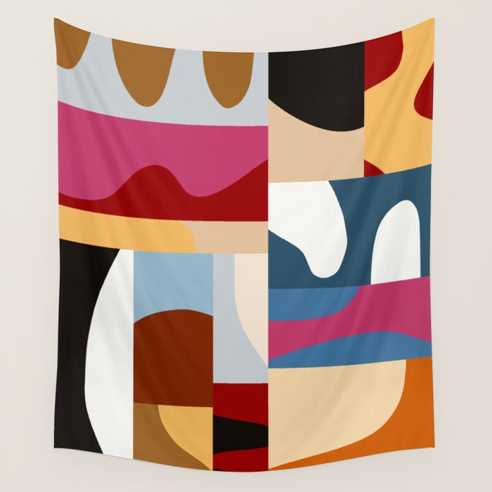 Ypres Mosaic Modernist Pattern Print Wall Tapestry Gallery Image 4