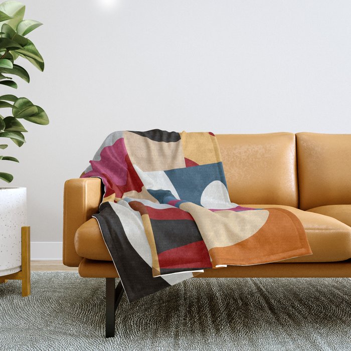 Ypres Mosaic Modernist Pattern Print Throw Blanket Gallery Image 1