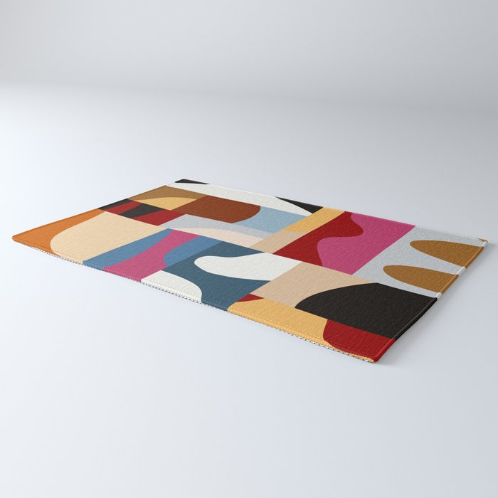 Ypres Mosaic Modernist Pattern Print Rug Gallery Image 3