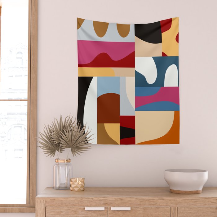 Ypres Mosaic Modernist Pattern Print Wall Tapestry Gallery Image 2