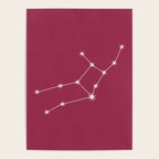 Virgo Zodiac Star Constellation Line Art Pink Poster Gallery Image 4