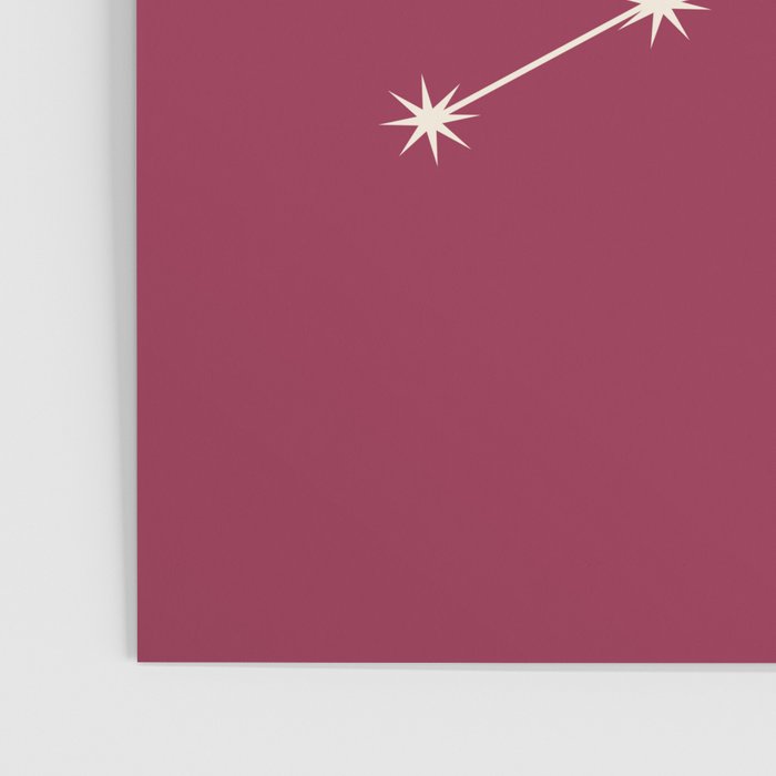 Virgo Zodiac Star Constellation Line Art Pink Poster Gallery Image 3