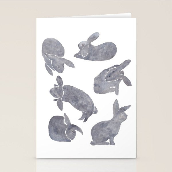 Bunny Poses Stationery Card Gallery Image 1