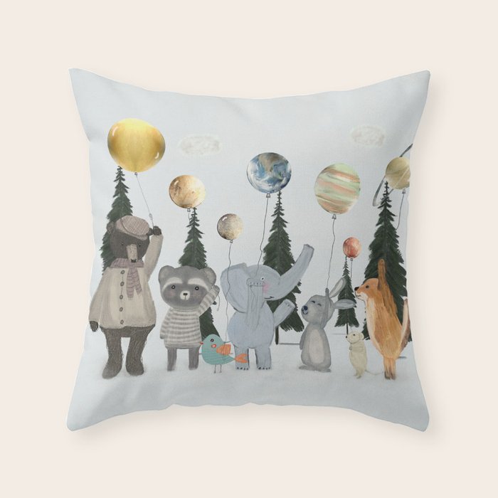 the solar parade Throw Pillow Gallery Image 1