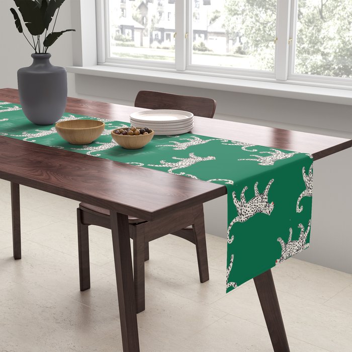White leopard with red lips Table Runner Gallery Image 2