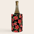 Red bold flowers in black background Wine Chiller Gallery Image 3