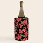 Red bold flowers in black background Wine Chiller Gallery Image 2