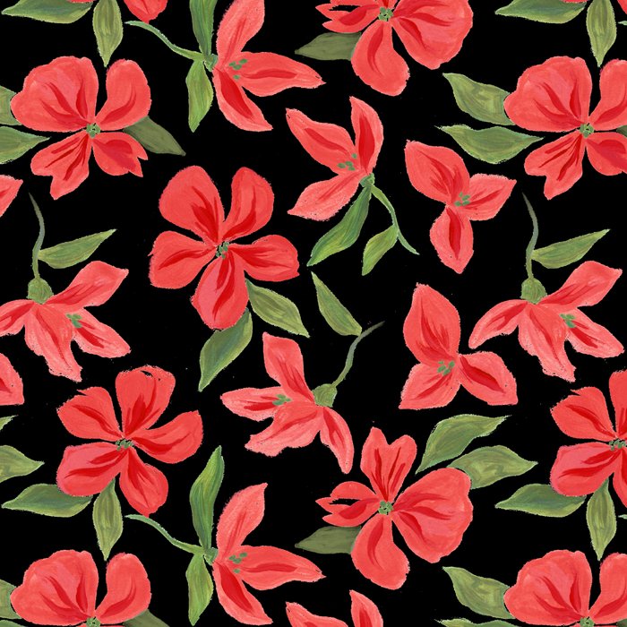 Red bold flowers in black background Coffee Mug Gallery Image 2