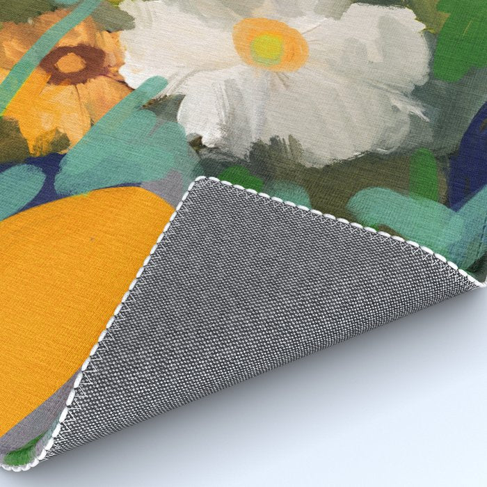 floral spring abstract painting Rug Gallery Image 4