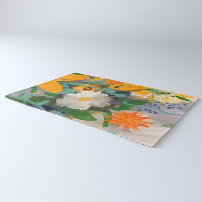 floral spring abstract painting Rug Gallery Image 3
