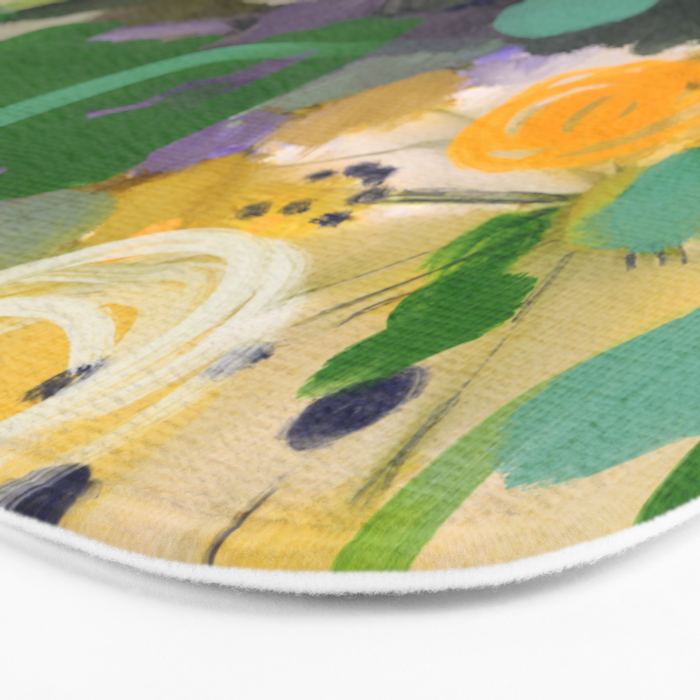 floral spring abstract painting Bath Mat Gallery Image 3