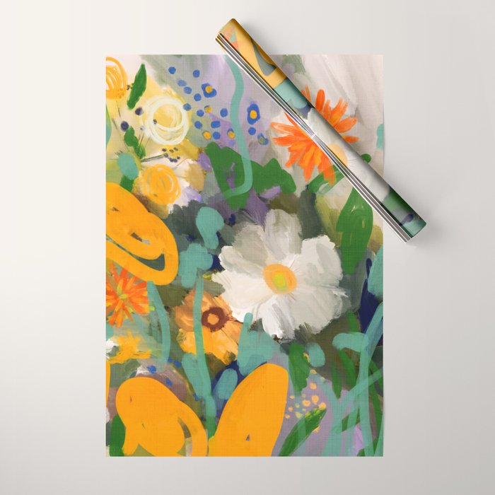 floral spring abstract painting Wrapping Paper Gallery Image 1