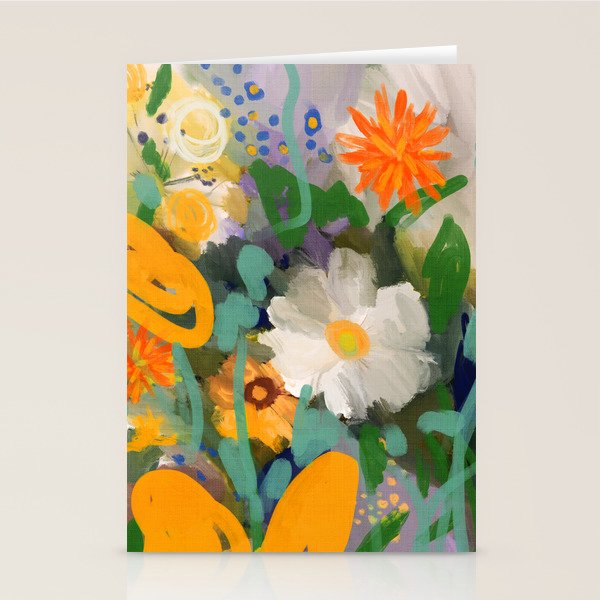floral spring abstract painting Stationery Card Gallery Image 1