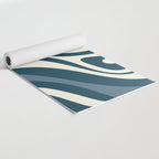 New Groove Retro Swirl Abstract Pattern Steel Teal Blue Yoga Mat Gallery Image 2