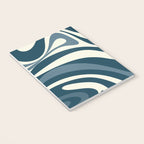 New Groove Retro Swirl Abstract Pattern Steel Teal Blue Notebook Gallery Image 3