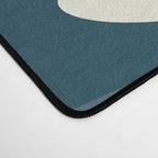 New Groove Retro Swirl Abstract Pattern Steel Teal Blue Desk Mat Gallery Image 4