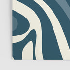 New Groove Retro Swirl Abstract Pattern Steel Teal Blue Poster Gallery Image 3