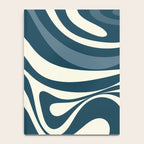 New Groove Retro Swirl Abstract Pattern Steel Teal Blue Notebook Gallery Image 4
