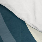 New Groove Retro Swirl Abstract Pattern Steel Teal Blue Comforter Gallery Image 4