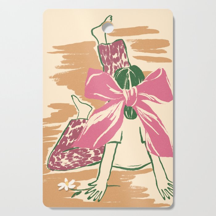 Girl With A Pink Bow Cutting Board Gallery Image 1