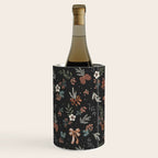 Vintage Winter Foliage with Berries, Pinecones and Ribbons on Black Wine Chiller Gallery Image 1