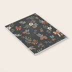 Vintage Winter Foliage with Berries, Pinecones and Ribbons on Black Notebook Gallery Image 3