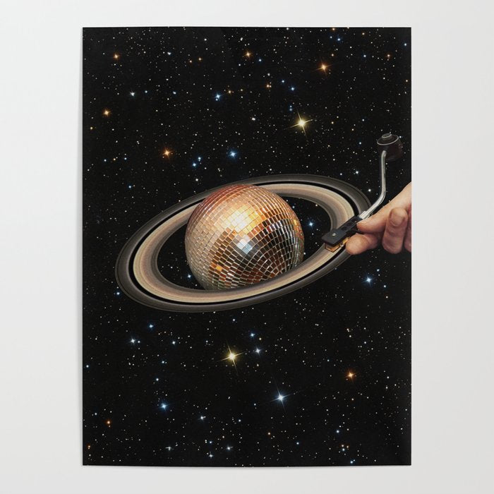 Galactic DJ II - Saturn Disco Ball P Poster Gallery Image 4