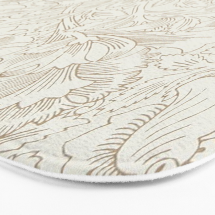 William Morris Poppy Cream Gold Pattern Bath Mat Gallery Image 3