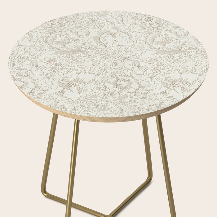 William Morris Poppy Cream Gold Pattern Side Table Gallery Image 2