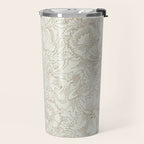William Morris Poppy Cream Gold Pattern Travel Mug Gallery Image 2