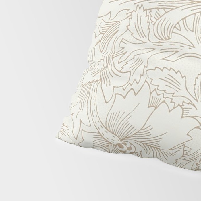 William Morris Poppy Cream Gold Pattern Pillow Sham Gallery Image 4