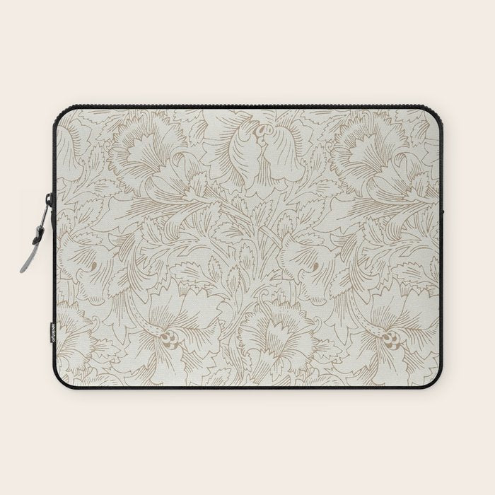 William Morris Poppy Cream Gold Pattern Laptop Sleeve Gallery Image 1