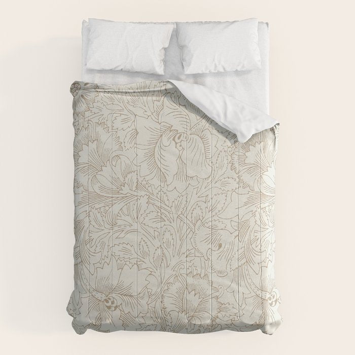 William Morris Poppy Cream Gold Pattern Comforter Gallery Image 6